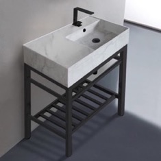 Modern Console Sink Vanity, Marble Style Sink, 32 inch